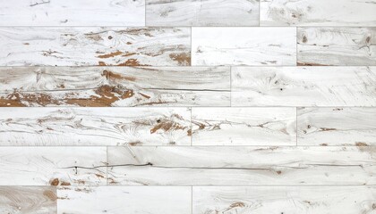 Whitewashed wood plank flooring
