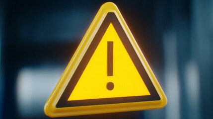 Yellow triangle sign bright yellow triangular warning sign clearly visible indicating caution or upcoming hazard.