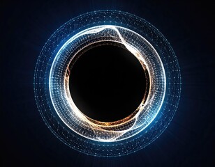 Abstract circular design with glowing, interconnected lines