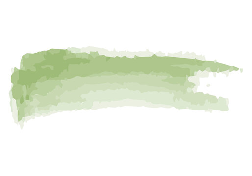 Trazo de pincel de acuarela verde en fondo transparente