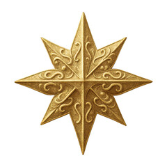 Obraz premium PNG Ornate golden star illustration.