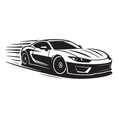 Fototapeta premium Dynamic Automotive Illustration Sleek Car Design Speed and Motion Captured in a Striking Black and White Image