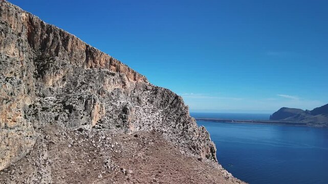 Scenic mountain view with blue sky in Sicily, Italy