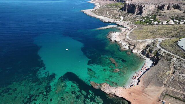Drone shot of Sicilian mountains and natural landscape