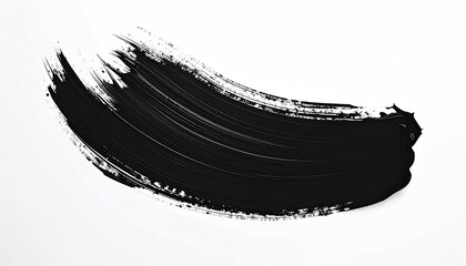 Black paint stroke on white background