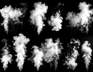 Abstract ink or smoke formations on black background