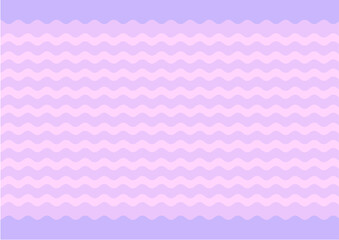 An abstract, repeating pattern featuring alternating horizontal wavy stripes in two soft shades of lavender and light pink. The top and bottom are framed by solid, wider lavender bands with scalloped