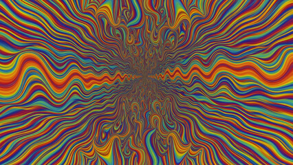 Vibrant Rainbow Waves: Dynamic Abstract Optical Illusion