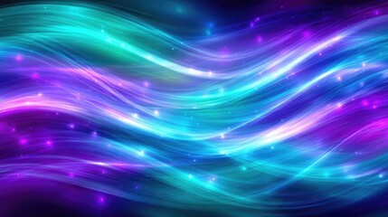 Abstract background of neon fiber optic lines concept. Vibrant abstract waves with neon colors and flowing light patterns.