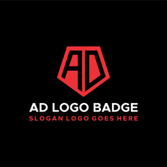 AD initial monogram logo vector image