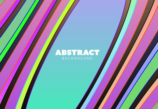Vibrant Abstract Curved Stripes Background Design