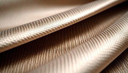 Close-up of draped, light beige fabric with subtle texture