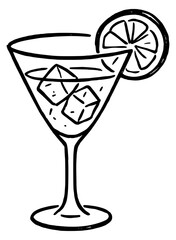 Lemon cocktail in a martini glass
