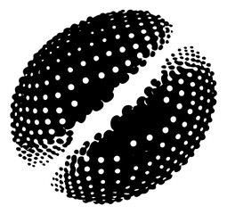 Black and white abstract sphere with dots (Halftone sphere)