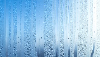 Condensation on glass, misty, blue tones