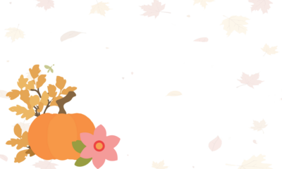 A vibrant and stylized illustration of autumn food, including a warm orange pumpkin and a few crisp yellow leaves with png Transparent 