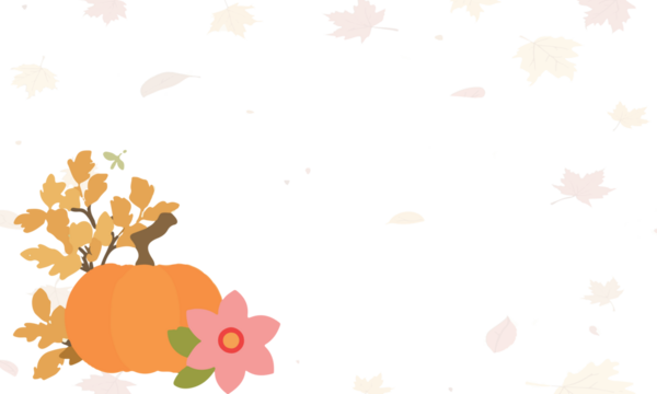 A vibrant and stylized illustration of autumn food, including a warm orange pumpkin and a few crisp yellow leaves with png Transparent 
