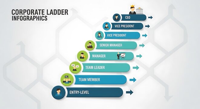 Corporate hierarchy infographic. - Powered by Adobe