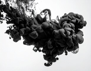 Dark ink swirls against a bright background