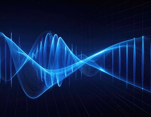 Abstract blue wave patterns on dark background