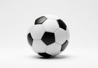 Fototapeta premium Classic black and white soccer ball isolated on a clean white background