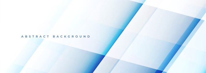 Abstract white modern wide banner background with blue shadow lines and diagonal geometric shapes. Vector illustration