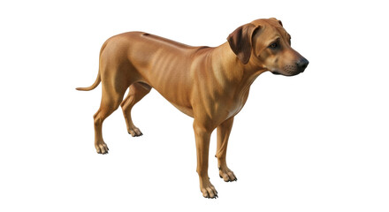 Isolated Dog, Purebred Rhodesian Ridgeback Breed, Stands Calmly, Pet Animals, Canine Friend