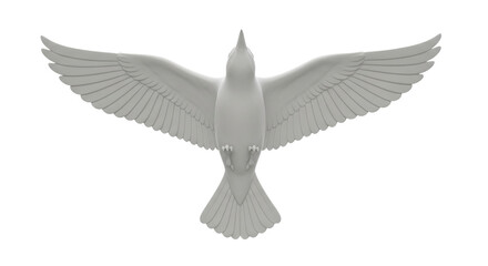 Isolated dove with outspread wings, illustration of the holy spirit, peace symbol, grace icon