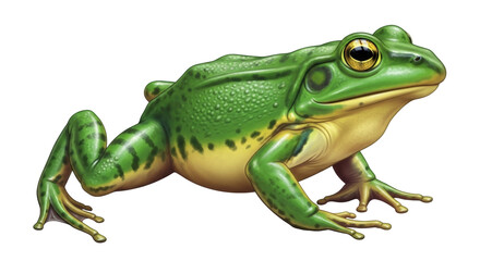 Isolated American bullfrog illustration, North American fauna, wildlife animal image