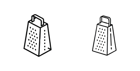 Minimalist line art illustration of a kitchen grater simple lines and elegant vector art design