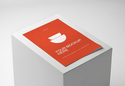 Poster Mockup On 3d Object