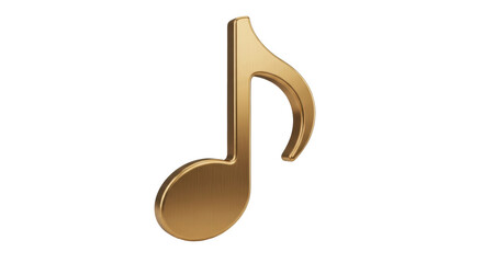 Isolated Golden Eighth Note, Music Symbol, Musical Notation, Bronze Tone, Digital Rendering