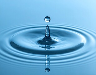 A water droplet impacting a surface, creating ripples