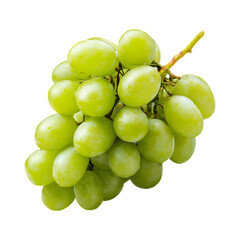 Green grapes bunch isolated on transparent background