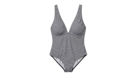 Isolated swimsuit with stripes, a summer fashion item for swimming in the pool or ocean