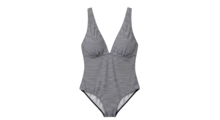 Isolated swimsuit with stripes, a summer fashion item for swimming in the pool or ocean