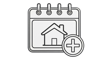 Isolated schedule house icon vector illustration to plan tasks and appointments quickly