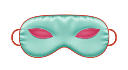 Isolated sleep mask for night time relaxation or travel, face covering with eye shape