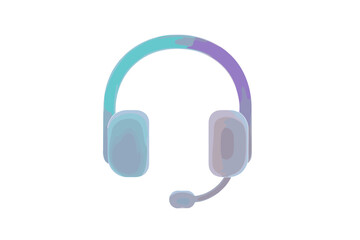 Stylish gradient colored headset with integrated boom microphone for communication and customer service applications
