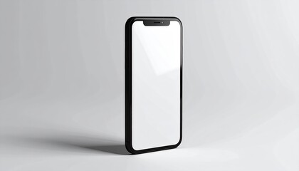 Black smartphone mockup, blank screen