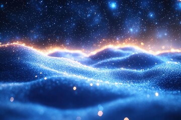 Starry night with wispy clouds.