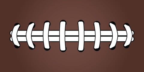 Vector Football Laces Silhouette Design – Double Line Sports Ball Illustration for Team Logos and Athletic Graphics