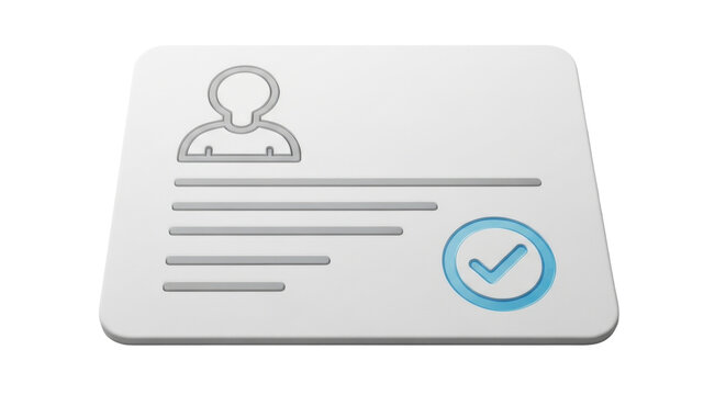Isolated verified profile card document icon illustration graphic representing account approval