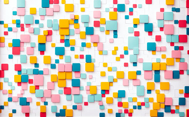 abstract geometric background with colorful three dimensional squares