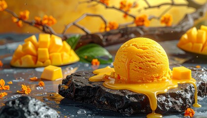 Mango Sorbet Scoop Dark Stone