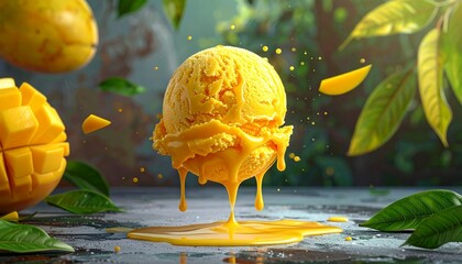 Melting Mango Ice Cream Drip