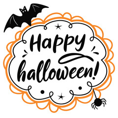 Happy Halloween Handwritten Badge Design