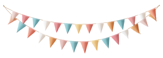 Pastel Flags: Festive Garland of Celebration