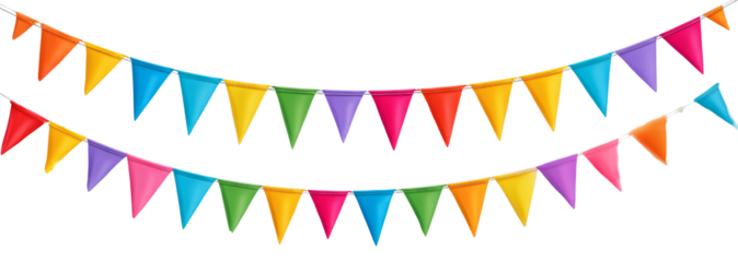 Festive Rainbow Flags Strung Against Black Backdrop for Celebrations