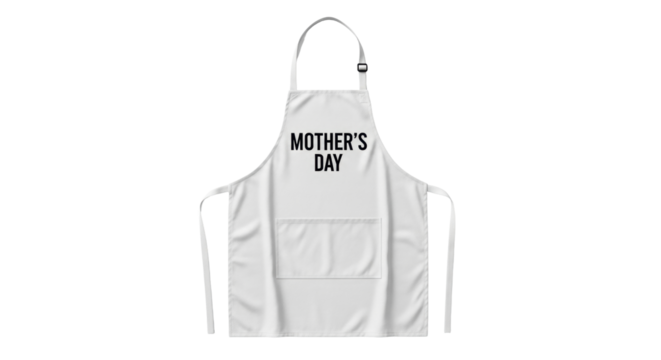 Isolated apron for Mother's Day gift idea. Blank clean apron for cooking or baking at home